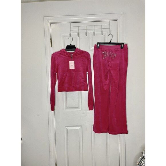 Juicy Couture Size M Velour Tracksuit Set Vixen Pink OG Logo NWT Y2K - Picture 8 of 8